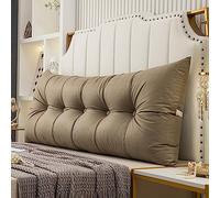 Headboard Pillow Bed Rest Pillows Long Bed Wedge Elevated Cushion Reading Large Bolster Day Bed Bench Dorm Support Backrest For Resting Sleeping Watching Tv Brown Twin 39" 100Cm