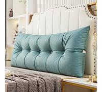Headboard Pillow Bed Rest Pillows Long Bed Wedge Elevated Cushion Reading Large Bolster Day Bed Bench Dorm Support Backrest For Resting Sleeping Watching Tv Blue Twin 39" 100Cm