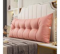Headboard Pillow Bed Rest Pillows Long Bed Wedge Elevated Cushion Reading Large Bolster Day Bed Bench Dorm Support Backrest For Resting Sleeping Watching Tv Pink Twin 39" 100Cm