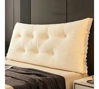 Headboard Pillow,Beige 70" Cal King Rectangle Headboard Pillow - Large Lace Bolster Cushion for Reading Support, Daybed Sofa Wedge, Upholstered with Removable Cover
