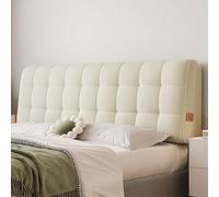 Headboard Pillow,Ivory Large Headboard Pillow - Wall Mounted Rectangle Reading Wedge Pillow, Upholstered Bed Backrest Support, Single Size 35x23x2In, Perfect for Comfort & Style