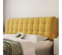 Headboard Pillow,Upholstered Large Headboard Pillow - Wall Mounted Wedge Reading Pillow for Bedside Support, Yellow Queen Size (59x23x4 In) - Stylish Backrest Cushion for Comfort