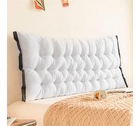 Headboard Pillow Upholstered Wall Mounted Headboard Dorm Bed Large Bolster Headboard Positioning Support Reading Pillow Cushion,White,Full/100 * 50cm
