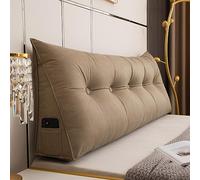Headboard Pillow, Waterproof Upholstered Removable & Washable Triangular Cushion for Dorm or Day Bed, 23.6 Inch Portable Comfort, Soft Supportive Design