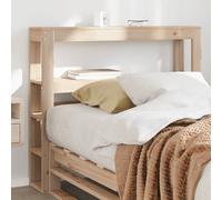 Headboard Pine Brown 141x19x82 cm Shelves Freestanding Storage Rustic Tall 135cm