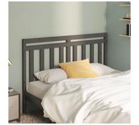 Headboard Pine Solid Grey 146x100 cm Matt Finish Minimalist Slatted Back Support