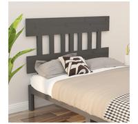 Headboard Slim Solid Pine Wood Grey 123.5x81 cm Low-Profile Modern Easy Mounting