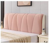 Headboard Slipcover, Bed Headboard Cover Protector Padded Velvet Dustproof Stretch Solid Color Quilted Bed Head Covers,For Twin Queen Full California King Size Beds,Pink,150x60cm