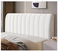 Headboard Slipcover, Bed Headboard Cover Protector Padded Velvet Dustproof Stretch Solid Color Quilted Bed Head Covers,For Twin Queen Full California King Size Beds,White,120x60cm