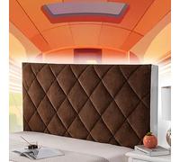 Headboard Slipcover Double Padded Headboard Cover King Headboard All-Inclusive Bed Headboard Cover Slipcover for Bed Headboard Dustproof Solid Color Quilted,brown-120cm