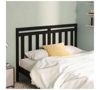 Headboard Solid Pine 126x100 cm Black Untreated Slatted Minimalist Design Sturdy