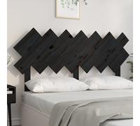Headboard Solid Pine Black 141x80.5 cm Sturdy Minimalist Rustic Wooden Backboard