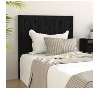 Headboard Solid Pine Black 95.5x100 cm Rustic Easy-Mount Bed Backboard-SturdyUK