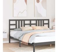 Headboard Solid Pine Grey 206 x 100 cm Slim Wooden Bed Backboard Rustic Durable