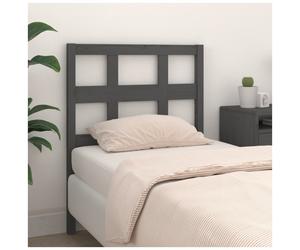 Headboard Solid Pine Grey 95.5x100 cm Easy-Mount Contemporary Profile Sturdy Fit