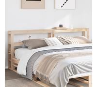 Headboard Solid Pine Natural 186x19x82cm with Shelves Space-Saving Rustic Sturdy