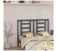 Headboard Solid Pine Slatted Grey 126x100cm Wooden Bed Panel Modern Durable Slim