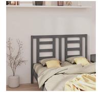 Headboard Solid Pine Slatted Grey 126x100cm Wooden Bed Panel Modern Durable Slim