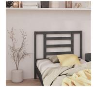 Bed Headboard Grey 96x4x100 cm Solid Wood Pine
