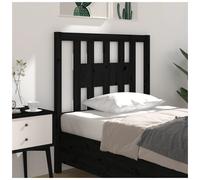 Headboard Solid Pine Slim Black 96x100 cm Matte Classic Easy Mount DurableSturdy