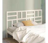 Headboard Solid Pine White 206x4x104cm Rustic Wooden Bed Panel Sturdy Queen