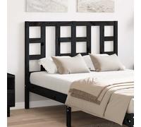 Headboard Solid Pine Wood Black 126x100 cm Slatted Wall/Bedframe Mountable Clean