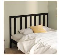 Headboard Solid Pine Wood Black 126x100 cm Untreated Rustic Slatted Design Style