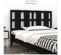 Headboard Solid Pine Wood Black 145.5x100 cm Slatted Minimalist Bed Back Support
