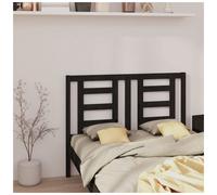 Headboard Solid Pine Wood Black 146x100cm Slim Slatted Minimalist Design For Bed