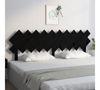 Headboard Solid Pine Wood Black 196x80.5cm Slim 3cm Panel Modern Wallmount Fits