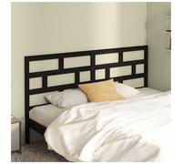 Headboard Solid Pine Wood Black 206x100 cm Full-Width Minimalist Panel Bed Frame