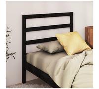 Headboard Solid Pine Wood Black 96x100 cm Slatted Matte Wall-Mount Easy-Install