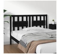 Headboard Solid Pine Wood Black Slatted 145.5x100cm Pre-drilled Mounting EasyFit