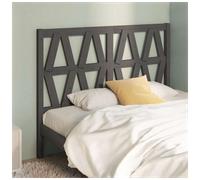 Headboard Solid Pine Wood Grey 146x100 cm Minimalist Rustic Panel Textured Head