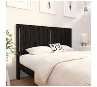 Headboard Solid Pine Wood Slatted Black 145.5x100 cm Minimalist Bed for Double.