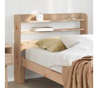 Headboard Solid Pinewood 110x16x82cm Natural Freestanding with 3 Rustic Shelves