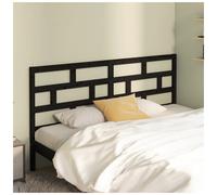Headboard Solid Pinewood Black 186x100cm Slim Profile Easy-Clean Rustic Natural