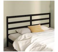 Headboard Solid Pinewood Black 206x100 cm Slatted Modern Wall-Mounted Protective