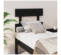 Headboard Solid Pinewood Black 93.5x81cm Rectangular Easy-Fit Classic Sturdy Pro