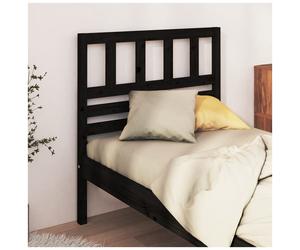 Headboard Solid Pinewood Black 96x100cm Matte Slim Panel, Pre-drilled Easy Mount