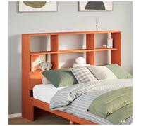 Headboard Solid Pinewood Brown 206cm Wide with 6 Storage Compartments Extra