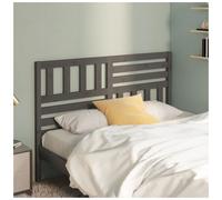 Headboard Solid Pinewood Grey 126x100 cm Panel Sturdy Easy-Mount Bedroom Modern