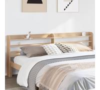 Headboard Solid Pinewood Natural 190cm Width Freestanding w/ 3 Shelves Rustic UK