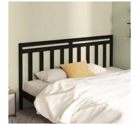 Headboard Solid Pinewood Slatted Black 206x100cm Modern Minimalist Bed EasyMount