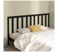 Headboard Solid Pinewood Untreated Black 206 x 100 cm Slim Slatted Panel Modern