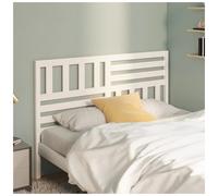 Headboard Solid Pinewood White 126x100 cm Smooth Painted Modern Classic Easy-fit