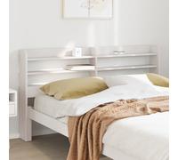 Headboard Solid Pinewood White 150x16x82cm Freestanding 3-Shelf Rustic Shelving
