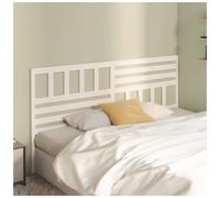 Headboard Solid Pinewood White 206x100cm Slim 4cm Panelled Easy Mount Sturdy Fit