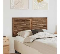 Headboard Solid Teak Natural 120x55cm Wall-Mounted 3D Layered Modern Plus