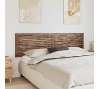Headboard Solid Teak Wood 200x55x3.5cm Natural Wall-Mounted 3D Rustic Farmhouse